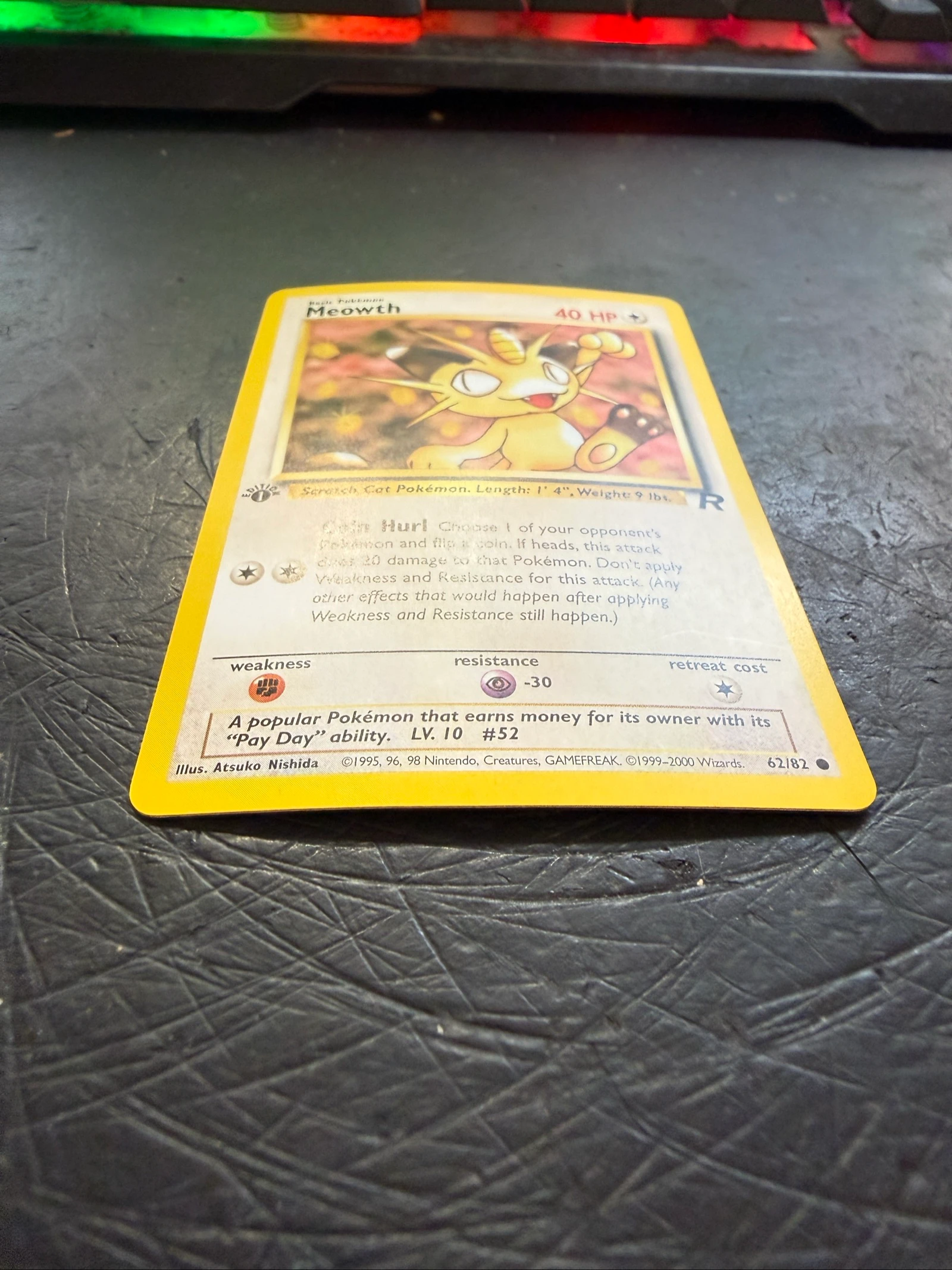 Carta Pokemon meowth Rocket First Edition  – photo 3